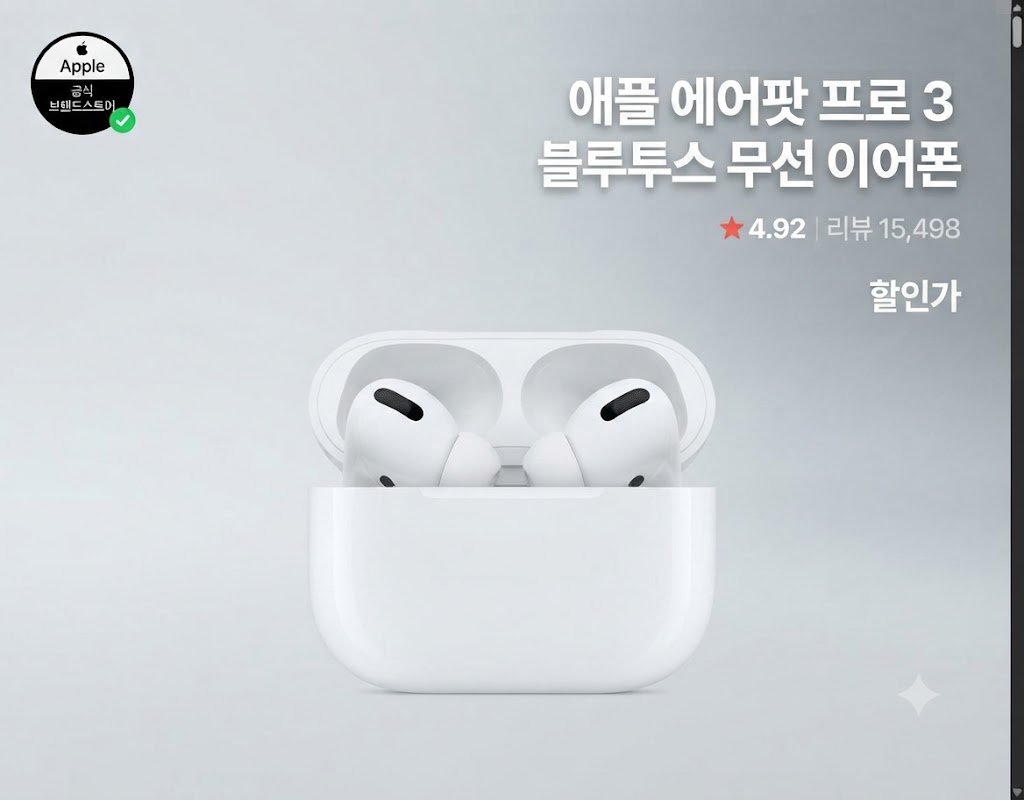 애플 에어팟 프로 3 블루투스 무선 이어폰 제품 이미지