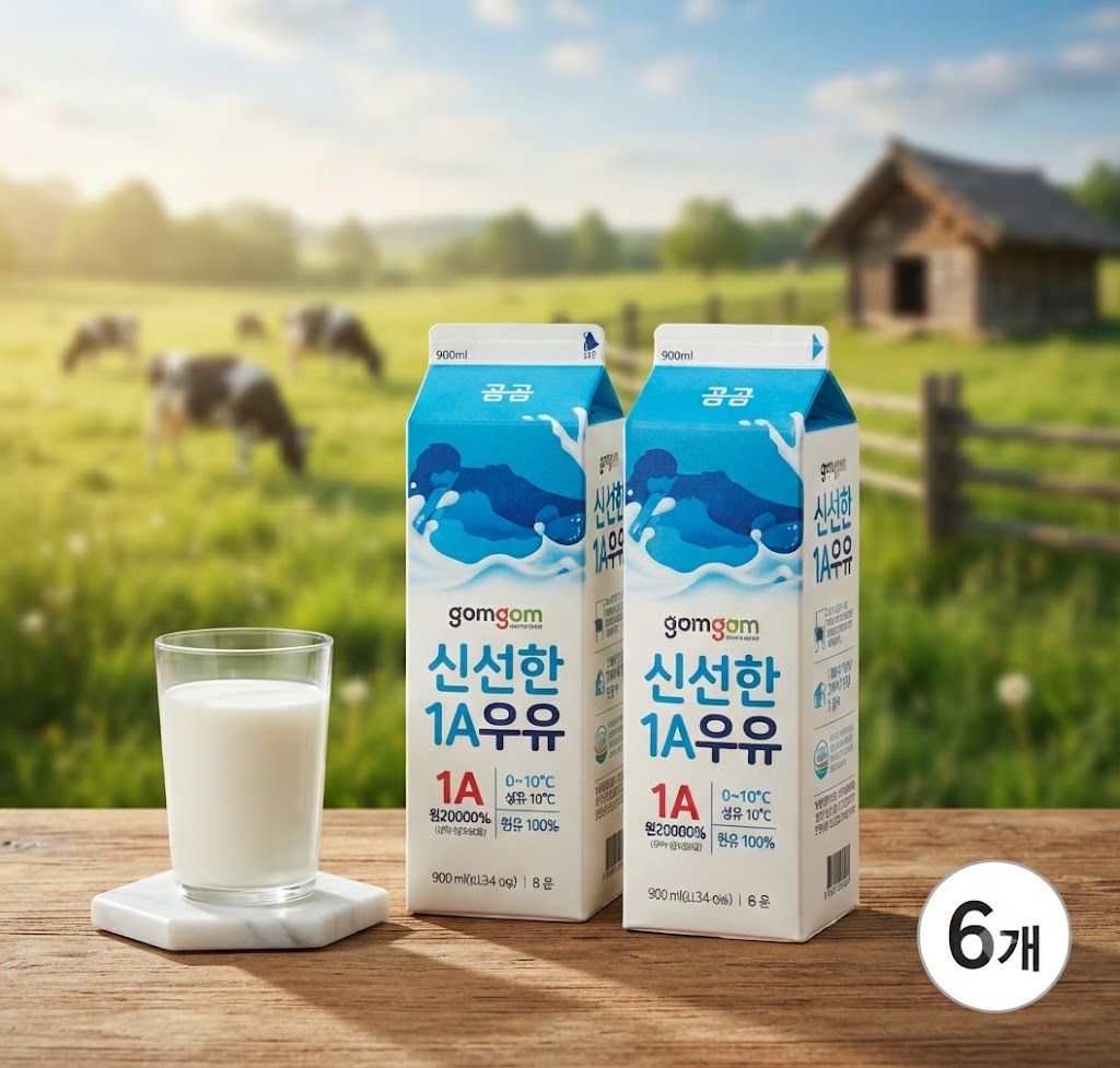 곰곰 신선한 1A 우유, 900ml, 6개 제품 이미지