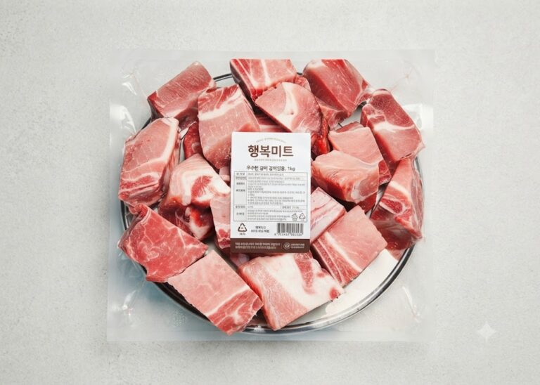 행복미트 돼지 찜갈비 돈갈비 살밥 우수한 갈비찜용, 2개, 1kg