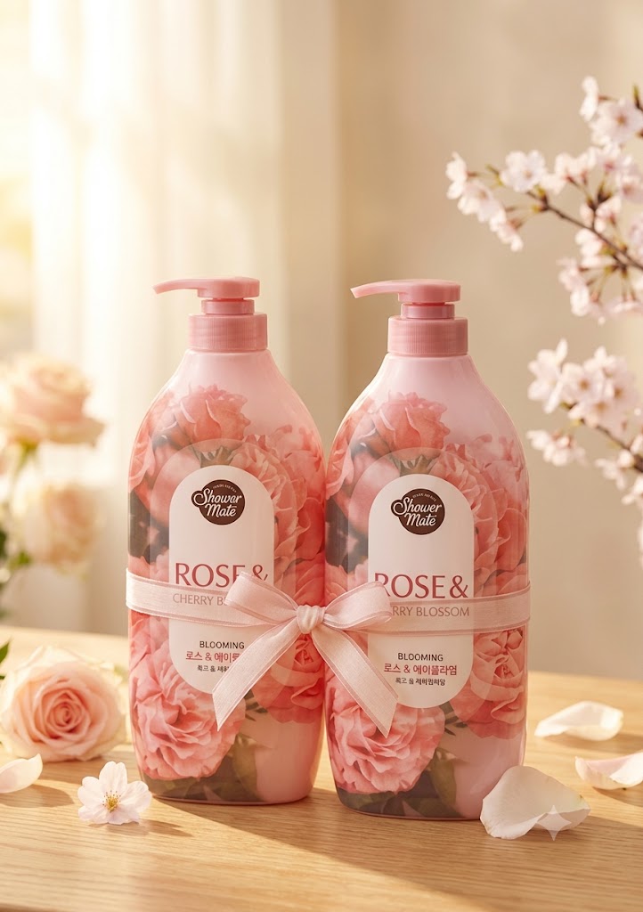 샤워메이트 블루밍 바디워시 로즈 앤 체리블러썸, 900g, 2개