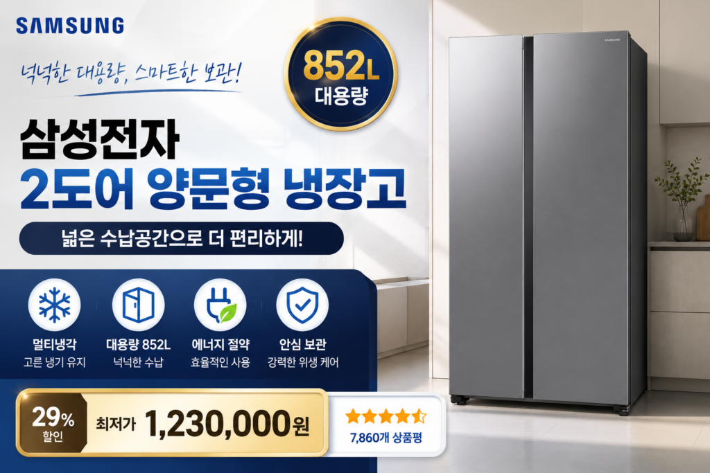 삼성전자 852L 2도어 양문형 냉장고 방문설치 제품 이미지