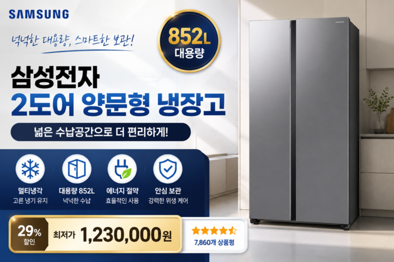 삼성전자 852L 2도어 양문형 냉장고 방문설치