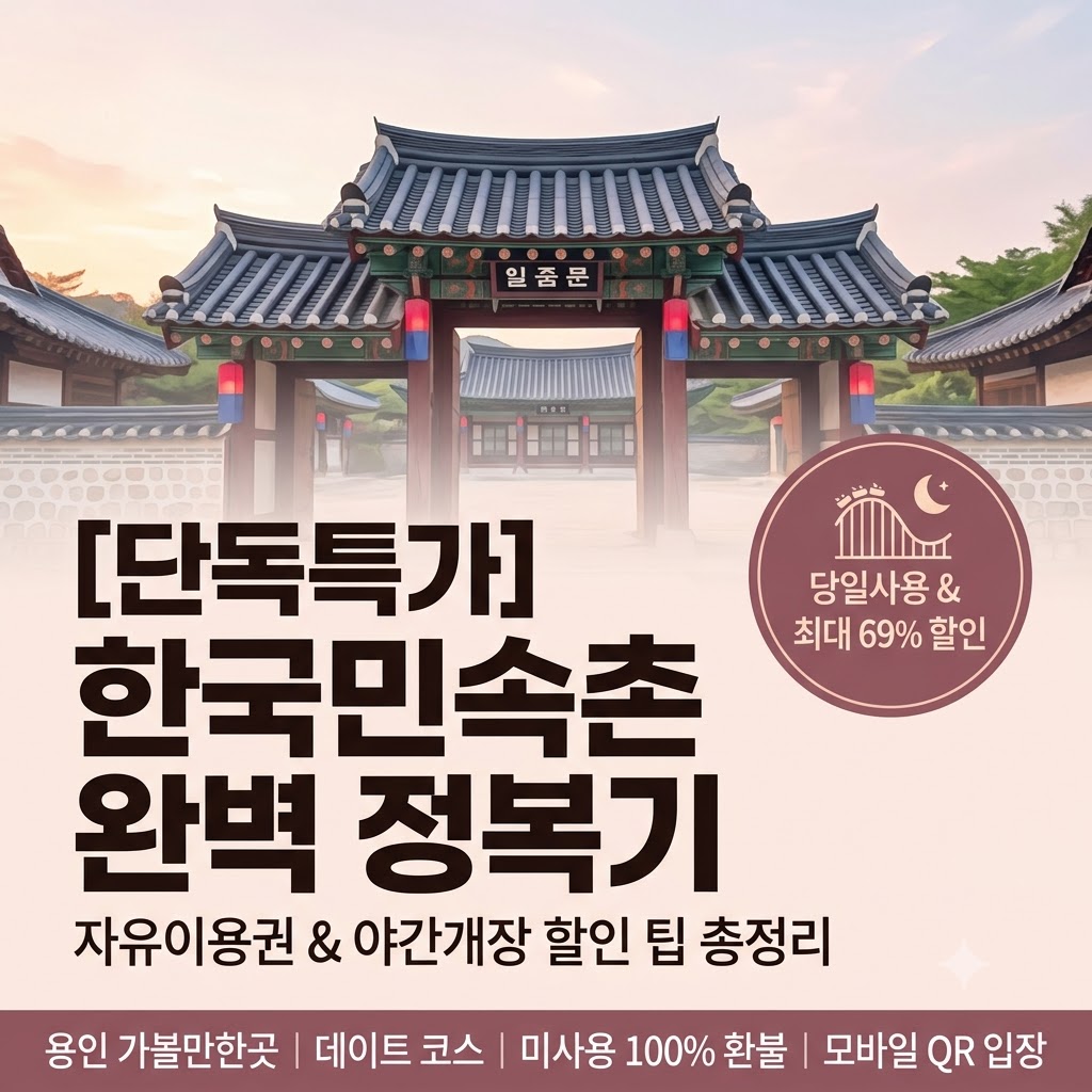 ☆단독특가☆ 한국민속촌 자유이용권 (~8.31)/당일사용가능/민속촌할인/야간권할인 제품 이미지